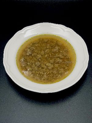 Húsleves házi májgaluskával (Bone soup with liver dumplings)